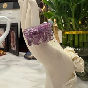 Stunning Purple Agate Stone Statement Ring
